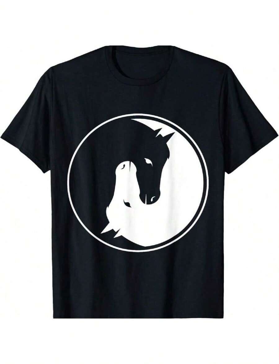 Camiseta de caballo Yin y Yang para cada jinete. - Negro - Ver 1