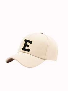 1pc Kids A-Z Letter Navy Blue Baseball Cap, Adjustable Strap, Fashionable Sports Sun Hat With Hook And Loop Closure, Suitable For 3-8 Years Old Boys And Girls, Suitable For School - Beige - View 11