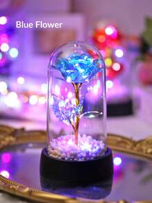 1 st simulerad rosblomma nattlampa med färgad guldfolie, skrivbordsdekoration blomma nattlampa, alla hjärtans dag-present till älskare, mors dag-present, sovrumsdekor roslampor, flickrumsdekor nattlampa - Multifärgad - Visa 13