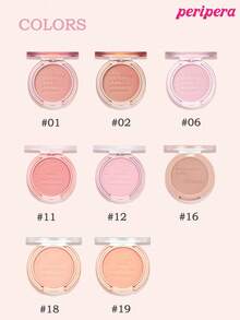 K-Beauty Peripera Solid Color Powder Blush Palette, Matte Powder Blush, Fine Powder Blush, Non-Caking, Long-Lasting, Multi-Purpose Makeup Palette, Nude Makeup, Face Makeup, Korean Makeup, Korean Cosmetics - #02 Milk Tea (new) - View 5