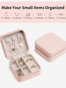 Organizer da viaggio per gioielli, organizer per gioielli, scatola portatile per gioielli, piccola scatola portagioie da donna, scatola portaoggetti multifunzionale per gioielli, scatola portaoggetti per cosmetici, scatola portaoggetti per smalti, scatola portagioie compatta, portaorecchini, portacollanee, portaanelli, accessori da viaggio, scatola portaoggetti per pennelli trucco, scatola portaprofumi, decorazione per la stanza del trucco - Multicolore - Visualizzare 4