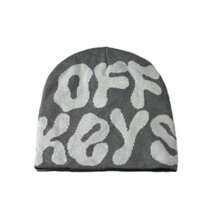 1pc Off Keys Jacquard Knit Beanie, Unique Streetwear Skull Cap, Unisex, Suitable For Casual Daily, Outdoor Sports, And Holiday Gifts - Off Keys - View 2