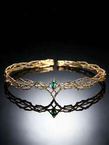 1 Set Sparkling Rhinestone-Encrusted Boho Princess Crown, Elegant And Charming For Party And Holiday Wear, Crowns, Tiara, Costume Crown, Headpiece, Hair Circlet For Valentine's Day Valentine's Day Accessories Gift, Bride To Be - Multicolor - View 4