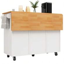 Mobile Aufbewahrungsinseln - Weiß + MDF-1 - Übersicht 10