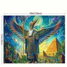 2Dflat,1pc Egypt Themed Photography Backdrop - Ancient Egypt Party Banner With Pyramids, Hieroglyphs And Gods Patterns, Durable Polyester Material, No Electricity Needed, Exquisite Details, Bright Colors - 1PCS - View 4