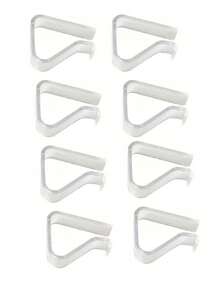 10个透明防滑桌布夹，适用于厨房、餐厅、酒店等场合，可固定桌布，是厨房、餐厅和酒店必备的小工具。