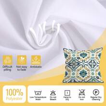 6件套波西米亚风花卉图案抱枕套，单面印花，适用于客厅、沙发、卧室家居装饰，四季皆宜 - 彩色 - 查看 4