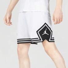 Nike 耐克男士 Dri-FIT Logo 抽绳速干运动休闲短裤 - 白色 - 查看 5