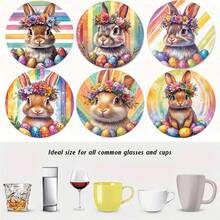 4 piezas/6 piezas/300 piezas Posavasos de tierra de diatomeas con patrón de rayas de colores, posavasos de café, adecuados para decoración del hogar, restaurante y otras ocasiones, regalos cotidianos, decoración de mesa, decoración de fiestas temáticas.