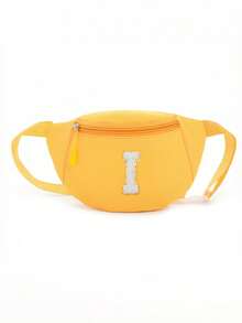 1pc DIY Girls Letter Print Crossbody Bag, Cute Shoulder Bag, Messenger Bag, Fanny Pack, Suitable For Daily Use, Outdoor, Travel, Hiking, Portable, Ideal Gift For Girls