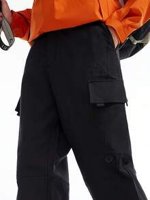 CAMEL CROWN Calça de Trilha Masculina, Calça Casual Esportiva À Prova de Vento, Impermeável e Antiestática com Forro de Fleece para Outono/Inverno - Phantom Black - Visão 2