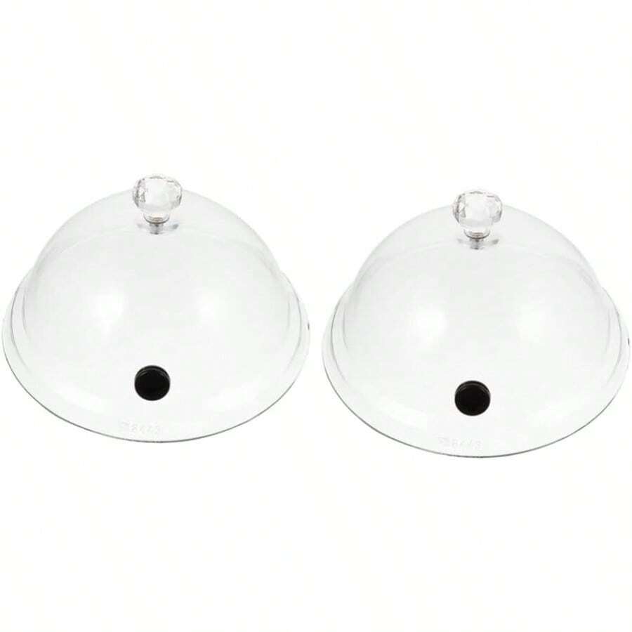 FIAN Yardwe Cubiertas Para Fumar De Acrílico Transparente Juego De 2 Protectoras Para Pasteles Postres Y Aperitivos Tapa Ligera Y Resistente Para Cocina Y Eventos - Transparente - Ver 1