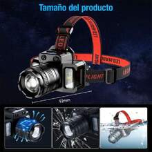 Linterna de Cabeza recargable,Linterna Frontal Sensores Inducción Humana,Lámpara de Cabeza Impermeable,5 Modos Commutable,Ajustable 360°,Adecuado para Cámping,Correr, Senderismo, Ciclismo,etc,36985371 - Multicolor - Ver 2