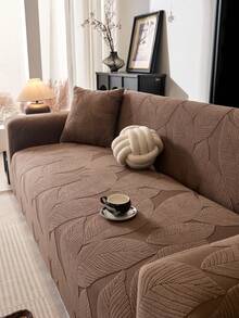 1pc All-Season Stretch Sofa Cover, Fabric Anti-Slip Full Coverage Sofa Seat Cushion, Washable Sofa Throw Blanket, Dust-Proof , Pet-Friendly, Suitable For Bedroom, Office, Living Room - Coffee Brown - View 5