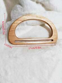 1pc Handmade Wooden Handle Accessory For Bags And Luggage - Beige - View 4