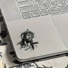 Jesus Faith Vinyl Decal - Striking Black & White Design With Crown Of Thorns, Cross, And Dramatic Mountain Backdrop - Perfect For Cars, Laptops, Windows, And More - Durable Self-Adhesive Sticker For Indoor & Outdoor Use, Indoor Outdoor Decal | Striking Visual Effect | Glossy Finish - A - View 5