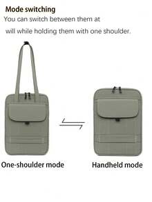 14-Inch Computer Vertical Shoulder Bag, Solid Color Quilted, Large Capacity Multi-Pocket Design With Zipper Closure, Lightweight & Durable Shock-Absorbing, Multi-Color Options, Versatile For Commuting, Business, Casual, School And Daily Use Tote Bag - Multicolor - View 4