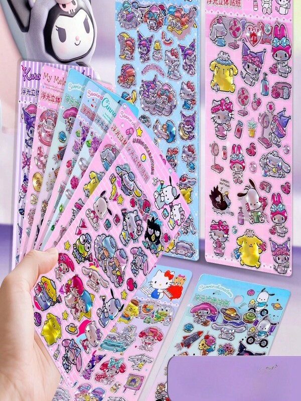 1 pieza de pegatinas flotantes 3D de estilo aleatorio, pegatinas 3D de dibujos animados DIY, pegatinas para planificadores, pegatinas de papelería creativas, pegatinas de material para planificadores, adecuadas para decorar teléfonos móviles, portátiles, maletas, tazas de agua, monopatines, cuadernos y guitarras. Son muy adecuadas para uso diario, regalos de cumpleaños para niños, preparativos para el regreso a la escuela, accesorios de viaje a juego y decoración de habitaciones para adolescentes.