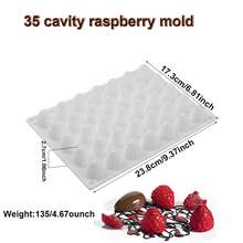6/24 Cavity Raspberry Mousse Cake Mold, Silicone Mold For Baking, 3D Raspberry Pudding Cake, Silicone Mold, Dessert Chocolate Mold, Blackberry Cake Decorating Tool, Non-Stick Baking Mold - White - View 17