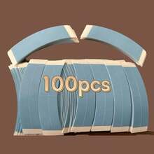 100pcs Double-Sided Super Sticky C-Shape Lace Front Wig Tape, Suitable For Hair Extensions And Wigs - Blue - View 1