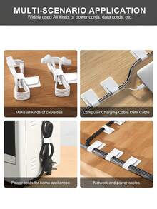 20 piezas de ataduras organizadoras de cables, correas adhesivas reutilizables de gancho y bucle, adecuadas para electricistas, sistema de gestión de cables, esencial para volver a la escuela - Unitalla - Ver 6