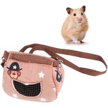 Transportador para Mascotas, Pequeñas de Franela Rosa, Bolso Portátil Transpirable para Hámster, Cobayo y Ardilla, Tamaños M con Ventana de Malla,37423978 - Blanco y Negro - Ver 1