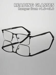 Unisex Classic Business Fashion Simple Style Reading Glasses, New Cat Eye Frame Metal Combination Stainless Steel Reading Glasses - Transparent - View 10