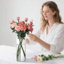SUREAM 13.7 Inch Tall Acrylic Cylinder Vases(4.7" Wide), Plastic Flower Vases For Table, Clear Plant Containers For Floating Candle, Wedding Centerpieces, Home Party Decoration - 13.7 Inches H X 4.7 Inches W - View 6