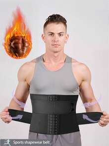 1pc Unisex Double Waist Belt Waist Trainer Corset Waist Trimmer Yoga Sweat Waist Cincher, Zipper Waist Trainer Vest For Women, Suitable For Daily, Office, Sports, Workout - Multicolor - View 26