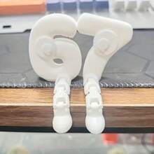 3D Printed Movable Joint Digit Figurine, 67 Styles Digit Character Decor, Birthday/Holiday Gift - 67 White - View 4