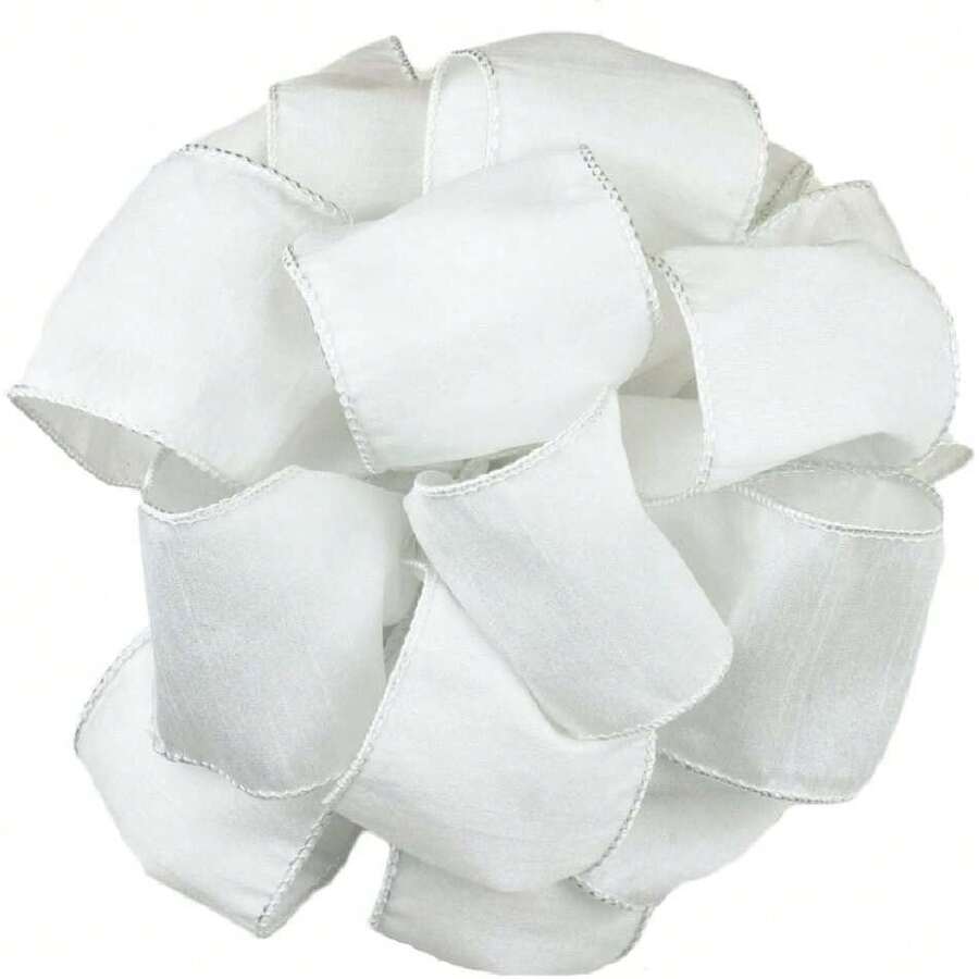 Offray Anisha Cinta con Borde, Blanco, 2-1/2 Inch x 10 Yard, 1,37411664 - Blanco y Negro - Ver 1