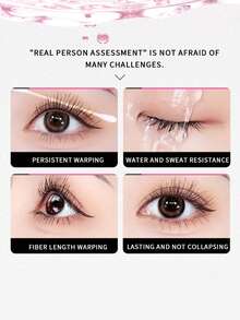 2Pcs Lengthening & Curling Waterproof Mascara, Smudge-Proof, Defines Lashes, Daily Eye Makeup Perfect Birthday & Valentine's Day Gift - 黑色 - 查看 5