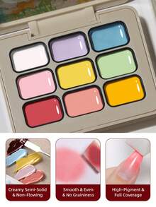 Fall/Winter  Nail Art - 9-Grid Nail Gel Set Spring Breeze In Poetry * Remembering Autumn * Y2k * The Tang Dynasty Never Sleeps City Gradient Effect With Shiny Finish For Women's Salon & DIY Nail Design LED Curing, Long-Lasting & Chip-Resistant - 彩色 - 查看 4