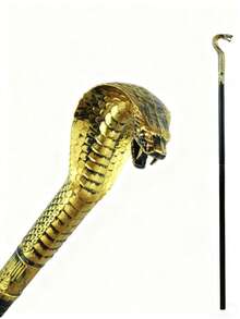 1pc High Snake Eye Cobra Pharaoh Skeptic Wizard Scepter Costume Prop, Short Scepter, Role-Playing, Stage Performance, Decoration, Horror, Mystery, Ancient Egyptian Style Scepter, Halloween Trick Or Treat, Theme Party, Halloween Costume Party And Cosplay