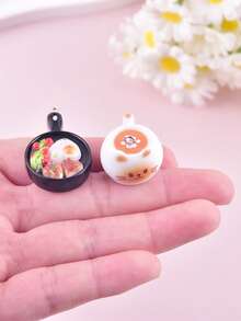 10pcs/Pack Mixed Coffee Cup Resin Pendant, Suitable For Women DIY Jewelry Making - Multicolor - View 8