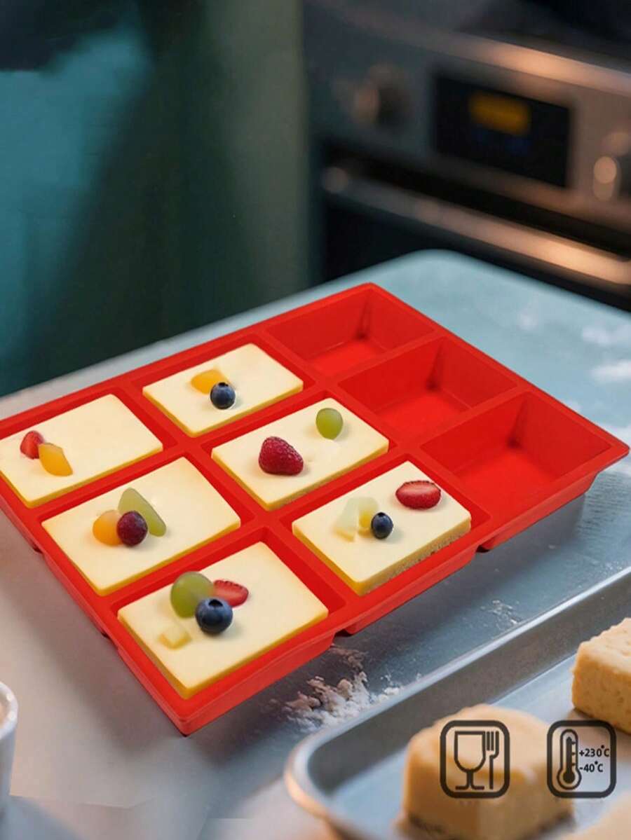 1pc Silicone Mini Loaf Pans, Silicone Baking Mold, Non-Stick Mini Bread Pans, 9 Cavities Silicone Bread Baking Mold, Perfect For Mini Loaf, Cake, Bread And Meatloaf, Cake, Brownie, Heat-Resistant Manual Baking Molds For Birthday, Party - Rectangle Shaped Silicone Mold For Soap Making And Desserts - Multicolor - View 1