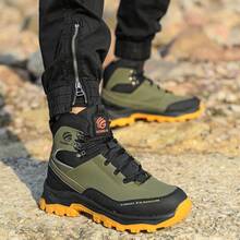 男士钢头鞋 - 柔软耐用的工作靴 | 女士结实舒适的橡胶底安全鞋 - 防滑工作鞋，适用于建筑工地、园艺、仓库、日常维护工作、训练鞋、工作运动鞋 - 钢头靴，适合户外探险和徒步旅行（尺码提示：偏小，建议选择大一码。）