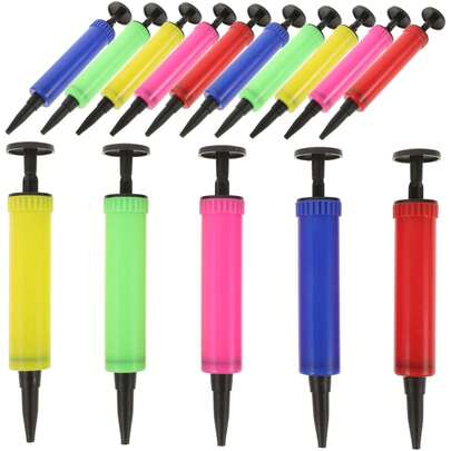 1 pièce/5 pièces Pompe à air manuelle, gonfleur de ballon en plastique portable, convient pour les fêtes d'anniversaire, la rentrée scolaire, la Saint-Valentin (couleur aléatoire)