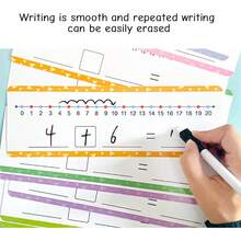 1pc Reusable Number Line Card, 0-10 And 0-20 Number Line, Suitable For Students, Home Education, Teacher Supplies, Classroom, Math Center, Math Games, School, Students, Stationery - Apricot - View 6