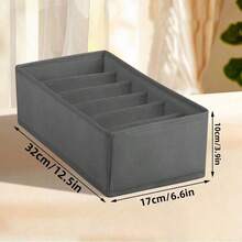 1件/4件套可折叠衣柜收纳盒，包含可折叠布艺收纳篮和收纳盒，便携式抽屉分隔器，适用于收纳衣物、内衣、胸罩、领带、配饰、袜子、围巾、打底裤、T恤、牛仔裤和冬季服装 | 卧室和家居收纳的理想之选（可收纳女士连衣裙、白色T恤、黑色裤子） - 灰色 - 查看 10