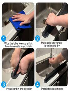 Silicone Kitchen Sink Splash Guard With Suction Cups, Universal Suction Cup Splash Guard Suitable For Various Countertop Surfaces, Easy Installation Without Tools, Splash Guard For Sink Edges. (Please Read The Installation Instructions Carefully, Improper Installation May Lead To Instability.) (Please Choose The Appropriate Size Based On Your Specific Needs) - Multicolor - View 4