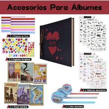 Album de Fotos Scrapbook con Pegatinas DIY Álbum de Recortes Retro con 80 Páginas Extraíbles, Regalo para Cumpleaños/Bodas/Bebé (Amor),37442917 - Verde militar - Ver 6