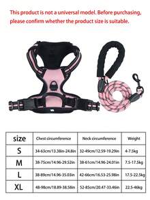 BVEOYPET 2pcs Reflective Dog Harness And 1.5 Meter Leash Breathable Pet Harness For Large And Small Medium Dogs And Cats Puppy Chest Vest Dog Walking Leash And Harness Set Accessories - Pink - View 12