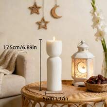 1支5厘米北欧风蜡烛柱，无烟香氛蜡烛，营造浪漫氛围，为情侣增添情趣，适用于浪漫晚餐、家居装饰、摄影道具、派对、情人节、完美礼物之选、日常使用、婚礼纪念品、野餐、斋月餐桌装饰、开斋节装饰、宰牲节礼物 - 彩色 - 查看 13