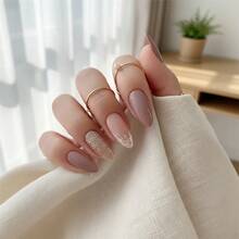 Tendencia24 Pz Uñas Postizas Tips Decoracion Hoja Nude Nails Nude HojasCalidad premium - Desnudo - Ver 6