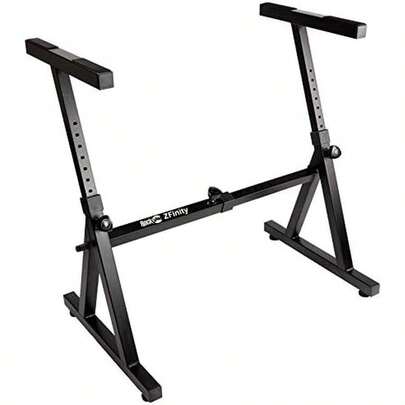 RockJam KB100 Adjustable Padded Keyboard Bench, X-Style, Black