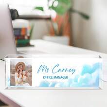 Placa de escritorio de acrílico personalizada con logotipo de la empresa - Placa decorativa de oficina personalizada, adecuada como regalo para el jefe o la empresa, bloque de vidrio acrílico transparente personalizado, regalo de oficina, regalo de agradecimiento para colegas, jefe, maestro/empleado, decoración de escritorio de oficina unisex, decoración de sala de estar - Multicolor - Ver 39