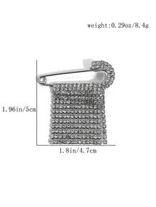 1件优雅流苏水钻胸针，可作开衫、毛衣、披肩、围巾夹饰配饰 - 銀色 - 查看 4