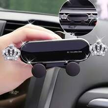 Soporte para teléfono de coche con corona de strass, nuevo soporte de ventilación de coche para teléfono, soporte de navegación para coche, gancho de almacenamiento adhesivo de alta gama creativo para mujeres