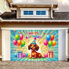 2D Flat A Bright And Colorful Cartoon Party Decoration With A Background Of A German Short-Legged Dog For A Happy Birthday, Featuring Balloons, Gifts And Festive Elements. Available In Multiple Sizes And 2D Flat Design, It Is Perfect For Birthday Celebrations And Theme Activities, As Well As Birthday Party Decorations - 1PCS - View 6